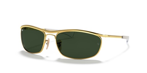 Ray-Ban RB3119M Olympian jeg Deluxe L (62 - 18) med Grønne linser og Gull frame Solbriller