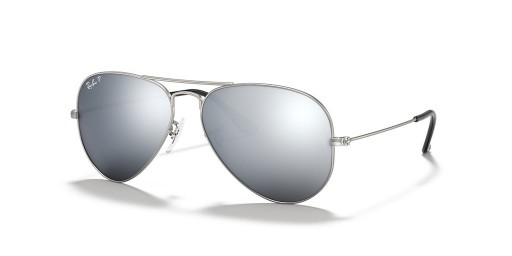 Ray-Ban RB3025 Aviator Speil XL (58 - 14) med Grå linser og Sølv frame Solbriller