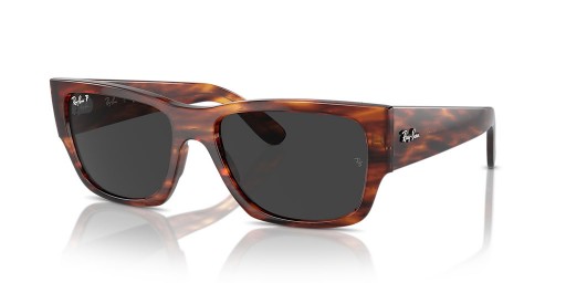 Ray-Ban RB0947S Carlos M (56 - 18) med Svarte linser og Brown frame Solbriller