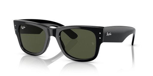 Ray-Ban RB0840S Mega Wayfarer M (51 - 21) med Grønne linser og Svart frame Solbriller