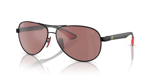 Ray-Ban RB8331M Scuderia Ferrari Samling XL (61 - 13) med Sølv linser og Svart frame Solbriller