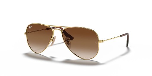Ray-Ban RB9506S Aviator Barn M (50 - 13) med Brune linser og Gull frame Solbriller