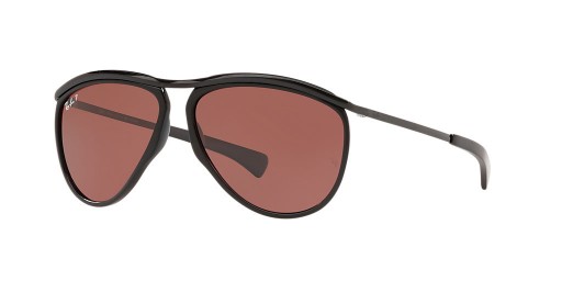 Ray-Ban RB2219 Olympian Aviator M (59 - 13) med Fiolett linser og Svart frame Solbriller