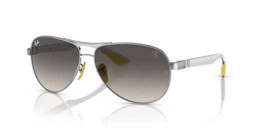 Ray-Ban RB8331M Scuderia Ferrari Samling XL (61 - 13) med Grå linser og Sølv frame Solbriller