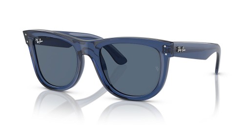 Ray-Ban RBR0502S Wayfarer Omvendt M (53 - 20) med Blå linser og Solbriller Blå ramme