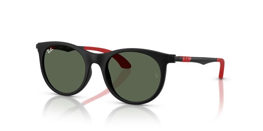 Ray-Ban RB9082S Barn L (47 - 17) med Grønne linser og Svart frame Solbriller