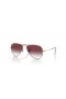 Ray-Ban RB9506S Aviator Barn L (52 - 14) med Fiolett linser og Rosa frame Solbriller