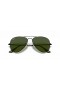 Ray-Ban RB3689 Aviator Metall II M (55 - 14) med Grønne linser og Svart frame Solbriller