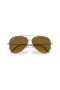Ray-Ban RBR0101S Aviator Omvendt L (59 - 11) med Brune linser og Sølv frame Solbriller