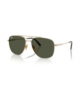 Ray-Ban RB8097 William Titanium XL (59 - 17) med Grønne linser og Gull frame Solbriller