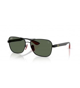Ray-Ban RB8336M Scuderia Ferrari Samling XL (58 - 15) med Grønne linser og Svart frame Solbriller