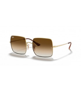 Ray-Ban RB1971 Square 1971 Klassiske L (54 - 19), med Brune linser og Gull frame Solbriller