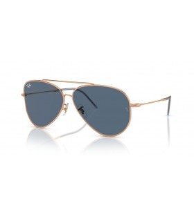 Ray-Ban RBR0101S Aviator Omvendt L (59 - 11) med BlÃ¥ linser og Rosa frame Solbriller