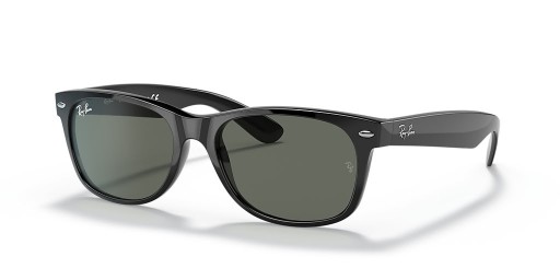 Okulary przeciwsłoneczne Ray-Ban RB2132 New Wayfarer Classic S (52-18) z zielonymi soczewkami i czarnej oprawce