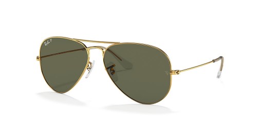Okulary przeciwsłoneczne Ray-Ban RB3025 Aviator Classic M (55-14) z zielonymi soczewkami i złotej oprawce