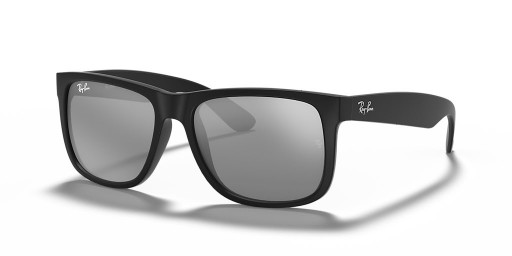Okulary przeciwsłoneczne Ray-Ban RB4165F Justin Color Mix L (58-17) ze srebrnymi soczewkami i czarnej oprawce