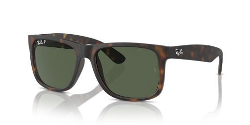 Okulary przeciwsłoneczne Ray-Ban RB4165F Justin Classic M (55-17) z zielonymi soczewkami i черепаховой oprawce