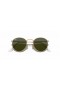 Okulary przeciwsłoneczne Ray-Ban RB3447 Round Metal S (50-21) z zielonymi soczewkami i złotej oprawce
