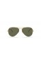 Okulary przeciwsłoneczne Ray-Ban RB3025 Aviator Classic M (55-14) z zielonymi soczewkami i złotej oprawce