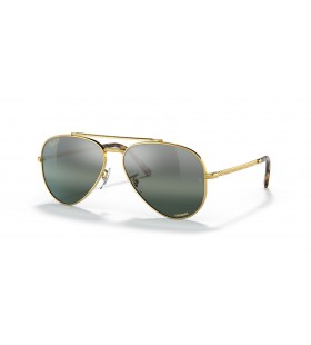 Okulary przeciwsÅ‚oneczne Ray-Ban RB3625 New Aviator XXL (62-14) ze srebrnymi soczewkami i zÅ‚otej oprawce