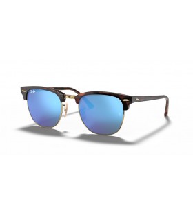 Okulary przeciwsÅ‚oneczne Ray-Ban Clubmaster RB3016 z lampÄ… bÅ‚yskowÄ… L (51-21) z niebieskimi soczewkami i Ñ‡ÐµÑ€ÐµÐ¿Ð°Ñ…Ð¾Ð²Ð¾Ð¹ oprawce
