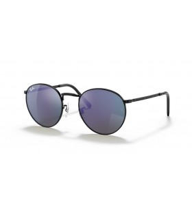 Okulary przeciwsÅ‚oneczne Ray-Ban RB3637 New Round XXS (47-21) z niebieskimi soczewkami i czarnej oprawce