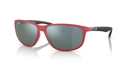 Ray-Ban RB4394M Scuderia Ferrari Collection XXL (61 - 14) cu Argint lentile și ochelari de Soare rama Rosie