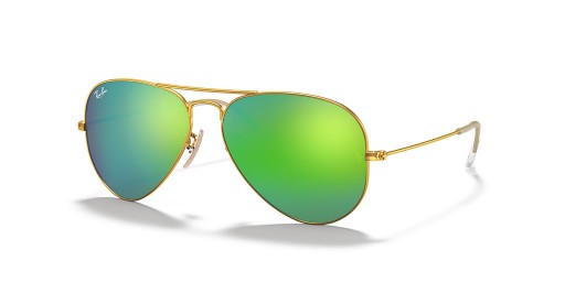 Ray-Ban Aviator rb3025-Flash Lentile XXL (62 - 14) cu lentile Verzi și ramă de Aur, ochelari de Soare