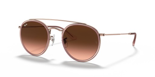Ray-Ban RB3647N Rotund Dublu Pod M (51 - 22), cu lentile Maro și Cupru cadru ochelari de Soare