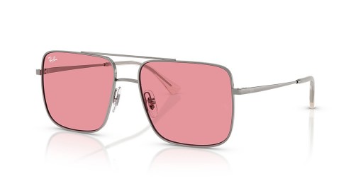 Ray-Ban RB3758 Ari Bazate pe conceptul Bio cu M (54 - 16), cu lentile Roz și Argint cadru ochelari de Soare