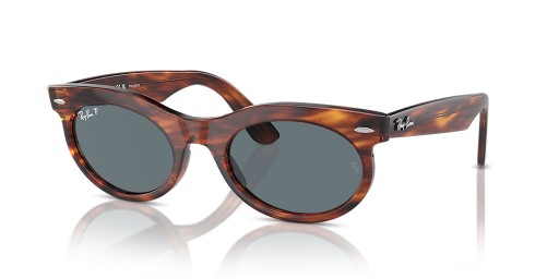 Ray-Ban RB2242 Wayfarer Oval L (53 - 22), cu lentile Albastre și Maro cadru ochelari de Soare