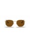 Ray-Ban RB3548N Hexagonale Plat Lentile XL (54 - 21), cu lentile Maro și de Aur cadru ochelari de Soare