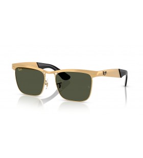 Ray-Ban RB3875 Wayfarer Deluxe L (53 - 18) cu lentile Verzi și ramă de Aur, ochelari de Soare