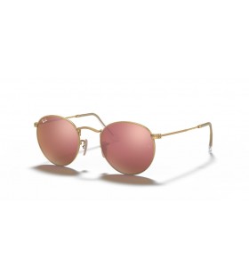 Ray-Ban RB3447 Rotund Flash Lentile L (53 - 21), cu lentile Maro È™i de Aur cadru ochelari de Soare