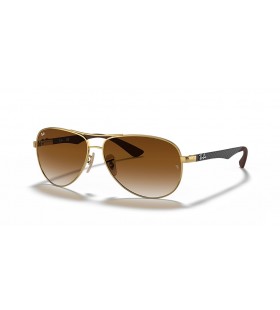 Ray-Ban RB8313 FibrÄƒ de Carbon XL (61 - 13), cu lentile Maro È™i de Aur cadru ochelari de Soare