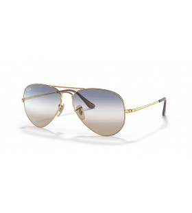 Ray-Ban RB3689 Bi-Gradient L (58 - 14) cu lentile Albastre și ramă de Aur, ochelari de Soare