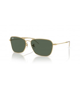 Ray-Ban RBR0102S Caravana InversÄƒ XXL (61 - 15), cu lentile Verzi È™i ramÄƒ de Aur, ochelari de Soare