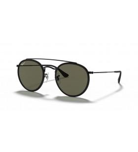 Ray-Ban RB3647N Rotund Dublu Pod M (51 - 22), cu lentile Verzi și Negre, ochelari de Soare cadru