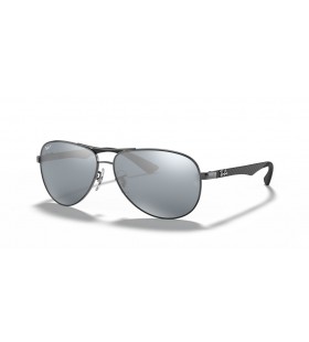 Ray-Ban RB8313 Fibră de Carbon XL (61 - 13), cu lentile de Argint și Argint cadru ochelari de Soare