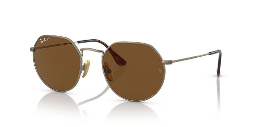 Ray-Ban RB8165 Jack Titanium S (51 - 20) s Hnedé šošovky a Zlato rámom slnečné Okuliare