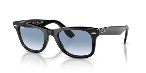 Ray-Ban RB2140F Pôvodné Pútnika Classic L (52 - 22) s Modrým šošovky a Čierny rám slnečné Okuliare