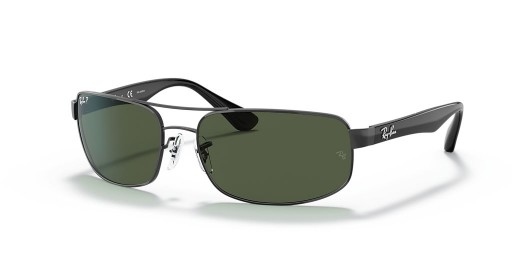 Ray-Ban RB3445 M (61 - 17) s Zelené šošovky a Čierny rám slnečné Okuliare