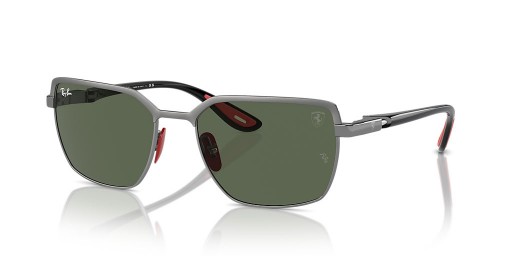 Ray-Ban RB3743M Scuderia Ferrari Kolekcia XXL (58 - 19) s Zelené šošovky a Šedý rám slnečné Okuliare