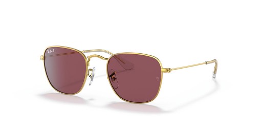 Ray-Ban RB9557S Frank Deti M (46 - 19) s Fialovým šošovky a Zlato rámom slnečné Okuliare