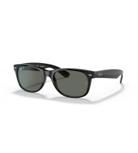 Ray-Ban RB2132F New Wayfarer Classic M (55 - 18 rokov), Zelené šošovky a Čierny rám slnečné Okuliare