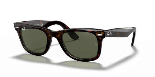 Ray-Ban RB2140F 원 Wayfarer Classic L(52-22 일)녹색 렌즈와 거북이는 프레임 선글라스