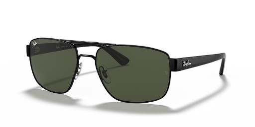Ray-Ban RB3663XL(60-17)녹색 렌즈 및 프레임 검 선글라스