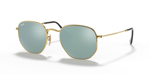 Ray-Ban RB3548N 각형 플랫 렌즈 XL(54-21)은 렌즈 및 프레임이 금 선글라스
