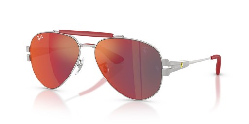 Ray-Ban RB3762M Scuderia 페라리 컬렉션 XL(58-14)그레이트 렌즈와 은색 구조 색안경