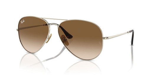 Ray-Ban RB8089 비행 티타늄 L(58-14)으로 브라운 렌즈 및 프레임이 금 선글라스